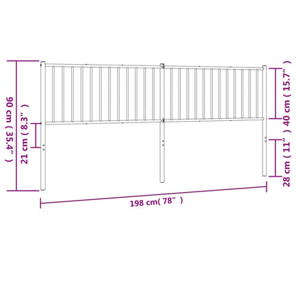 Cabeceira de cama 193 cm metal preto