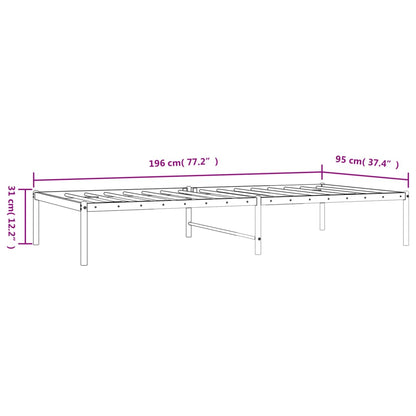 Estrutura de cama metal 90x190 cm branco