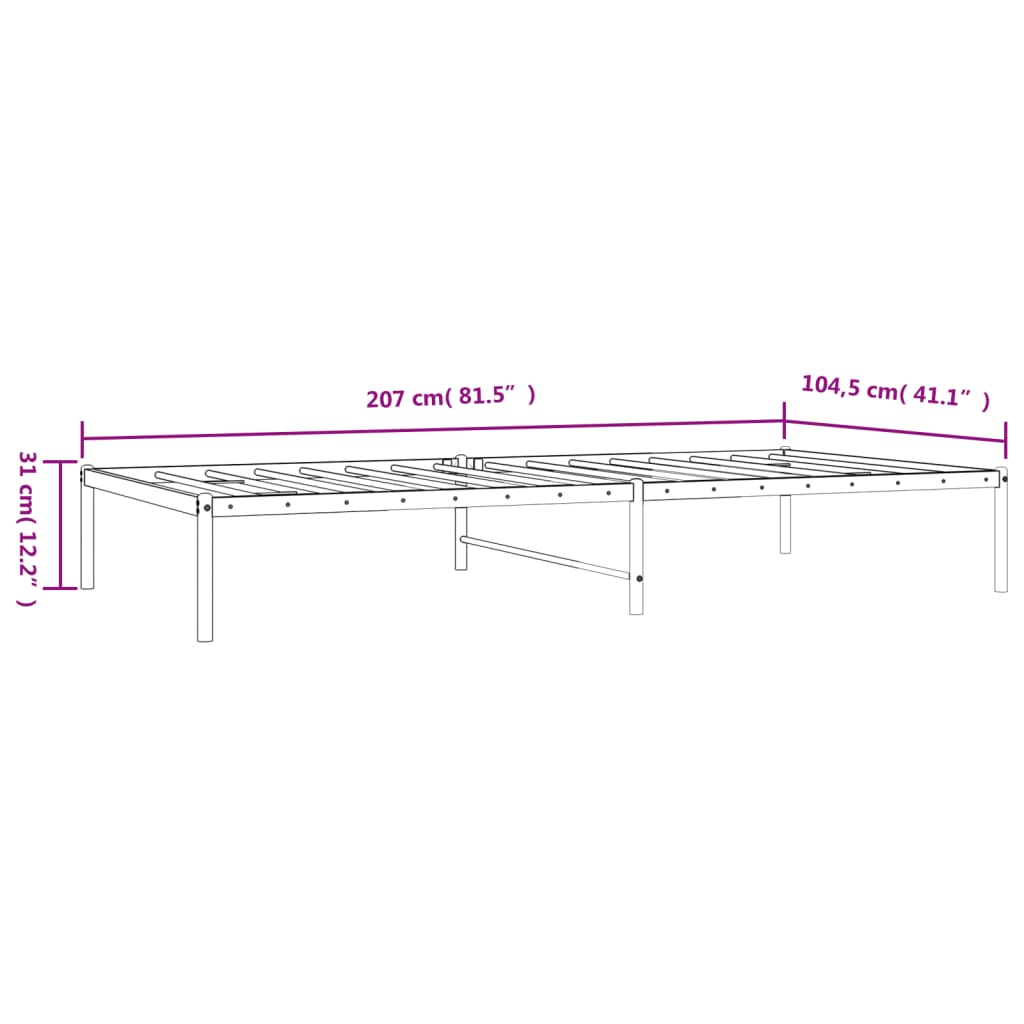 Estrutura de cama 100x200 cm metal branco