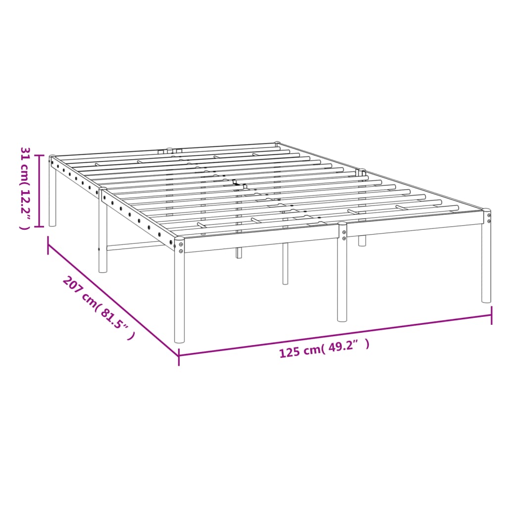 Estrutura de cama 120x200 cm metal branco