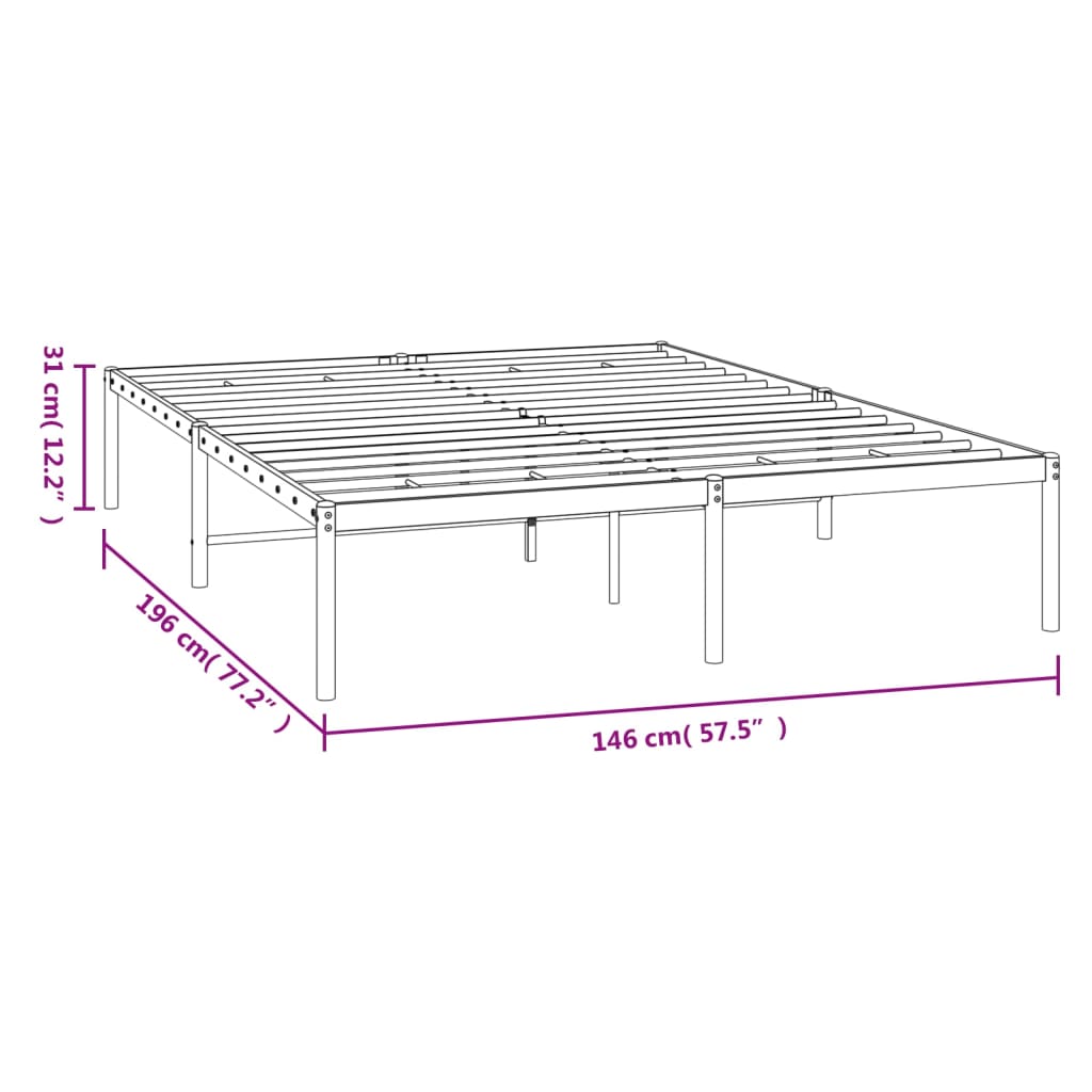 Estrutura de cama 140x190 cm metal branco