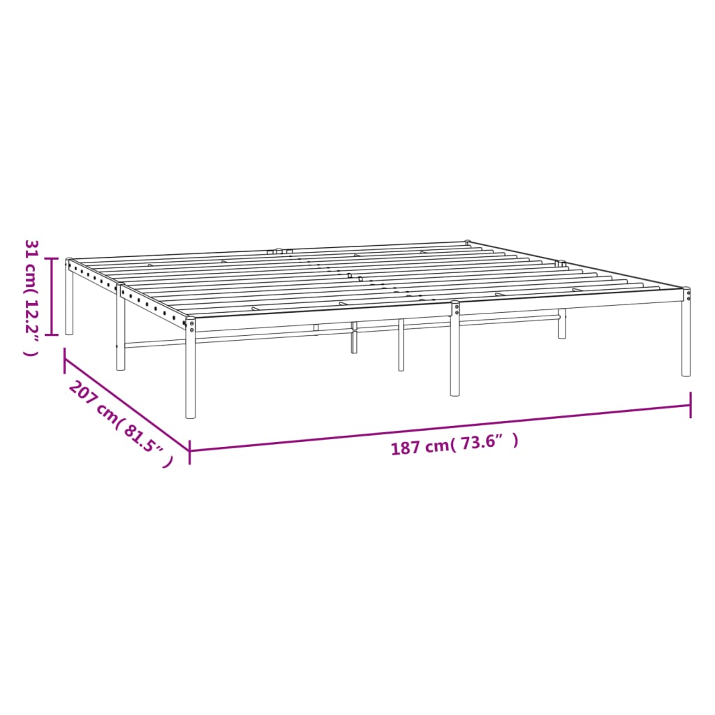 Estrutura de cama 180x200 cm metal branco