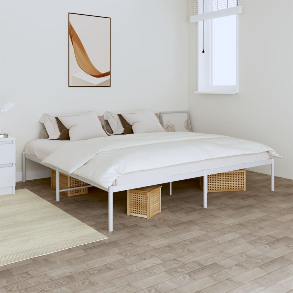 Estrutura de cama 183x213 cm metal branco