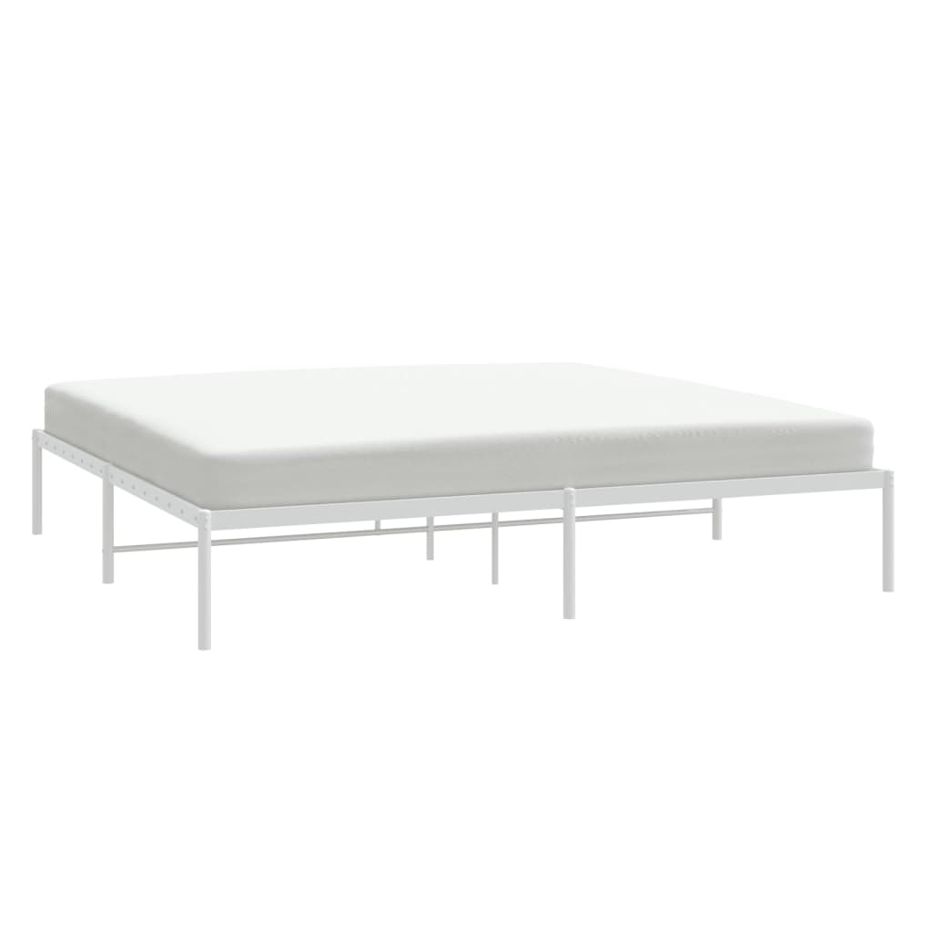 Estrutura de cama 193x203 cm metal branco