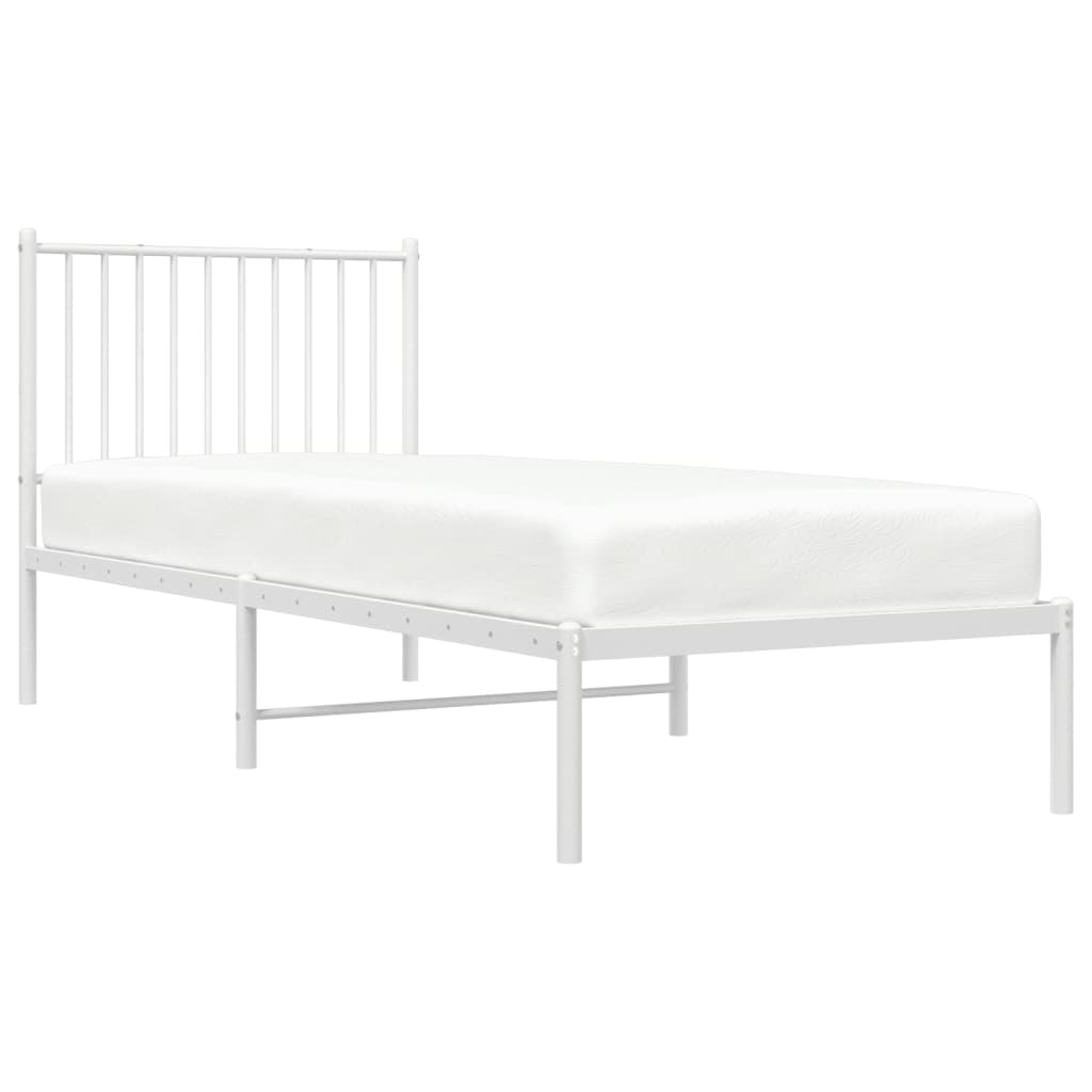 Estrutura de cama com cabeceira 80x200 cm metal branco