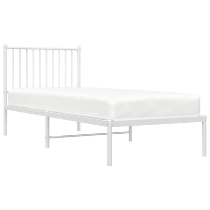 Estrutura de cama com cabeceira 80x200 cm metal branco