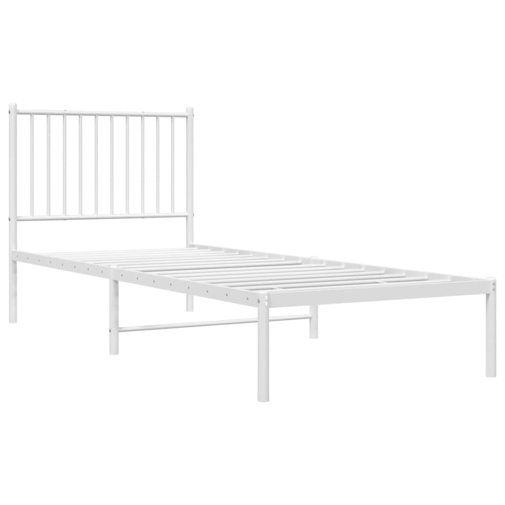 Estrutura de cama com cabeceira 80x200 cm metal branco