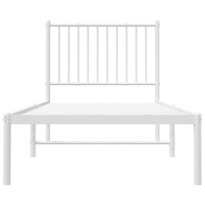 Estrutura de cama com cabeceira 80x200 cm metal branco