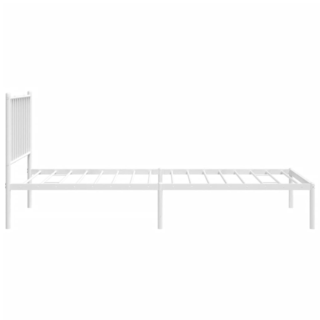 Estrutura de cama com cabeceira 80x200 cm metal branco