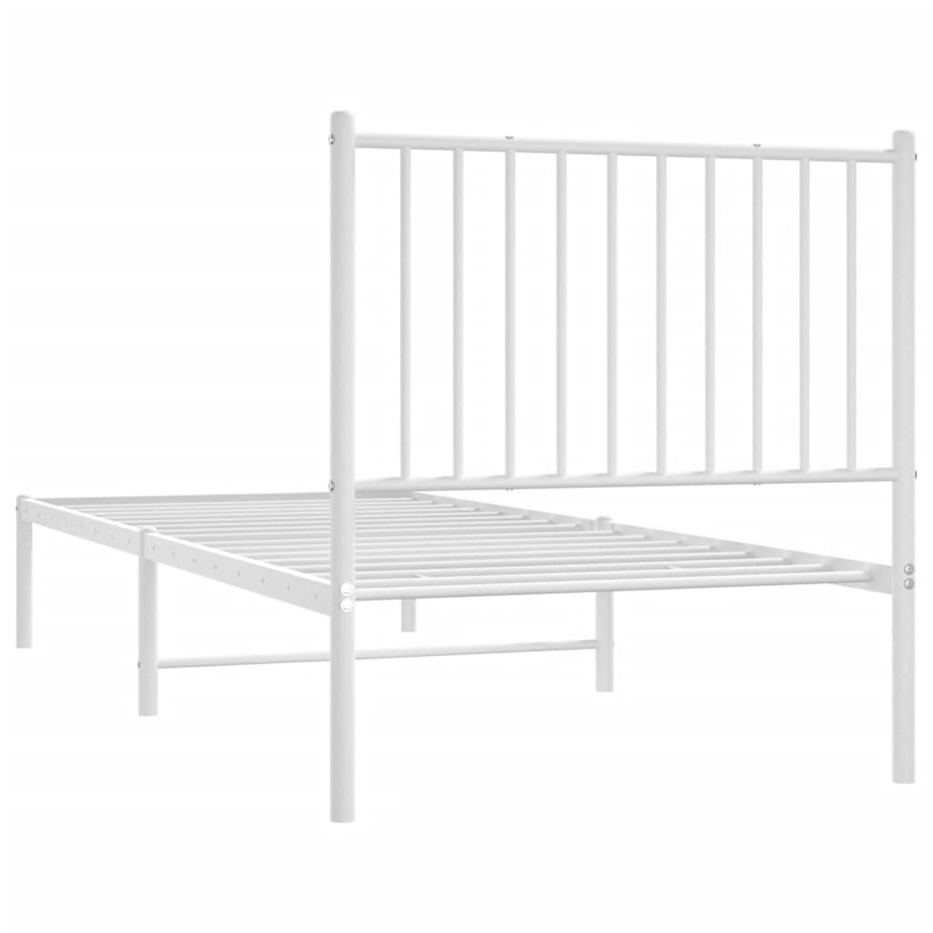 Estrutura de cama com cabeceira 80x200 cm metal branco