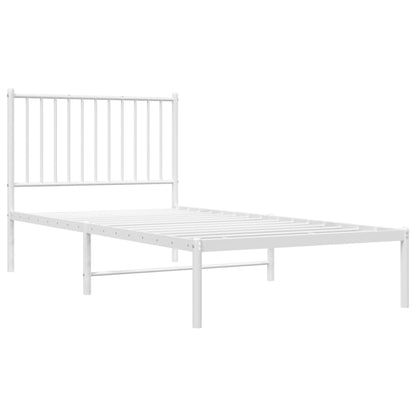 Estrutura de cama com cabeceira 90x190 cm metal branco