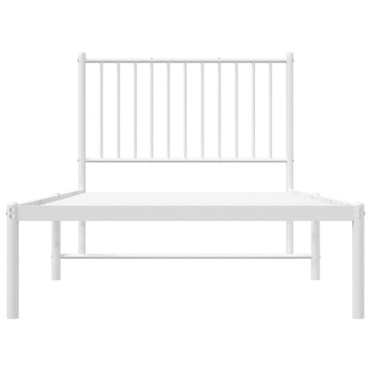 Estrutura de cama com cabeceira 90x190 cm metal branco