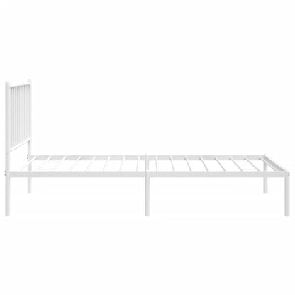 Estrutura de cama com cabeceira 90x190 cm metal branco