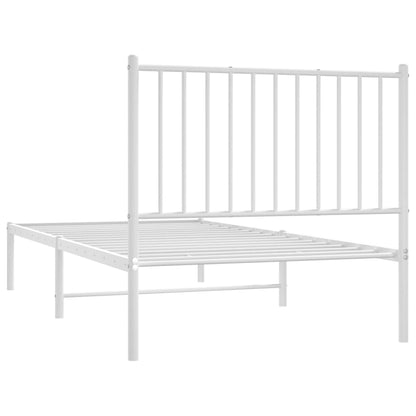 Estrutura de cama com cabeceira 90x190 cm metal branco