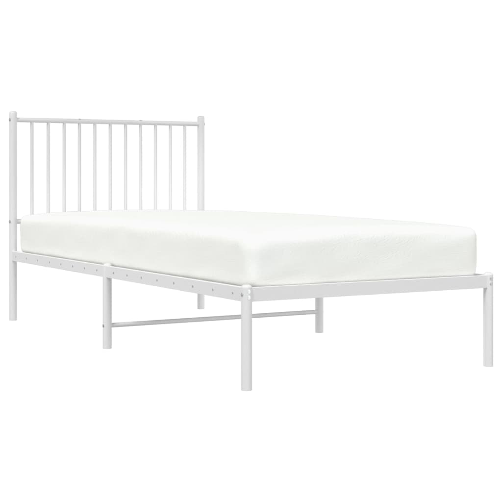 Estrutura de cama com cabeceira 90x200 cm metal branco