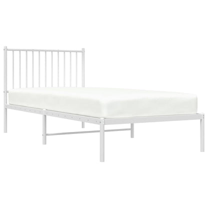 Estrutura de cama com cabeceira 90x200 cm metal branco