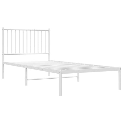 Estrutura de cama com cabeceira 90x200 cm metal branco