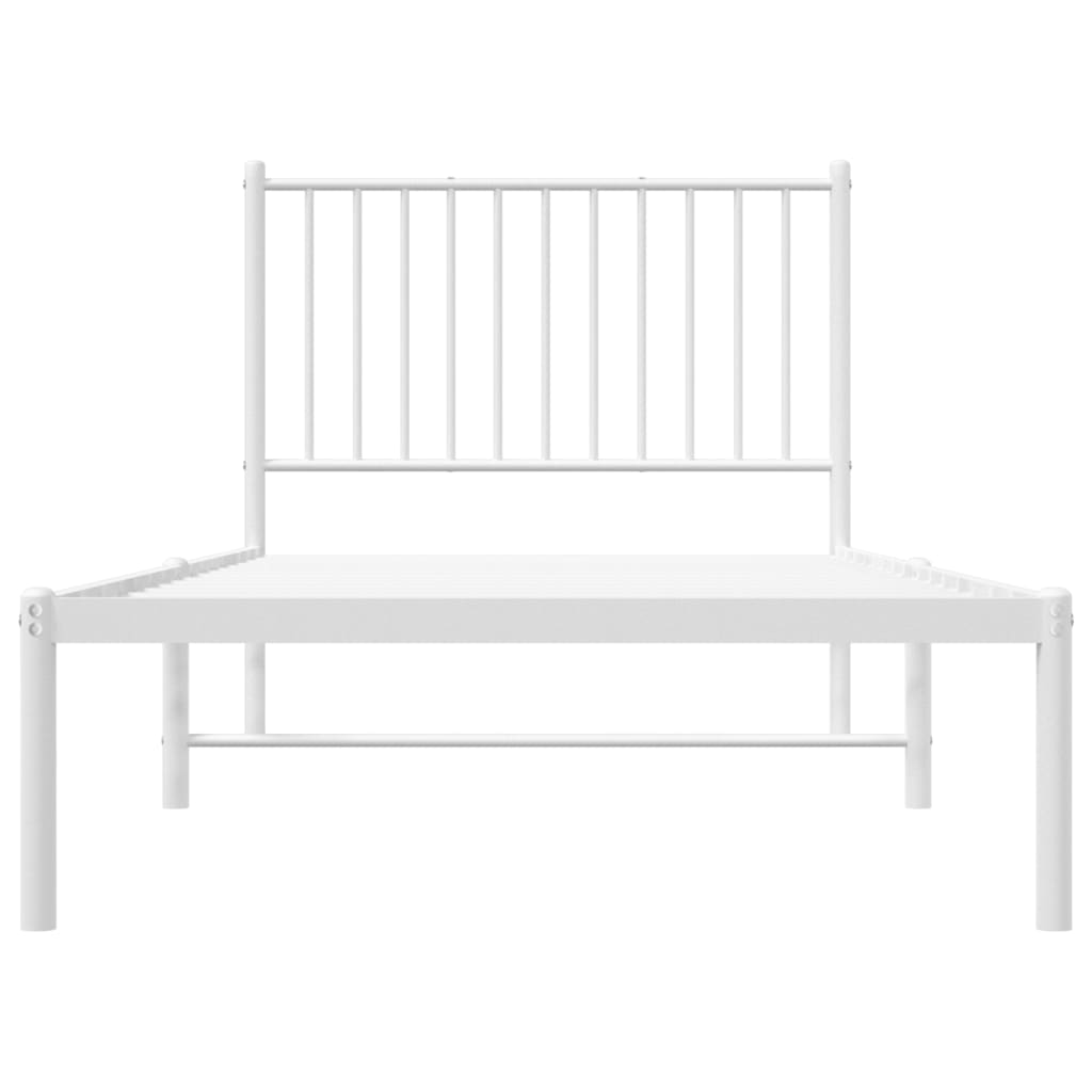 Estrutura de cama com cabeceira 90x200 cm metal branco