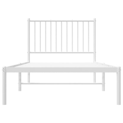 Estrutura de cama com cabeceira 90x200 cm metal branco