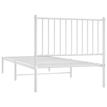 Estrutura de cama com cabeceira 90x200 cm metal branco