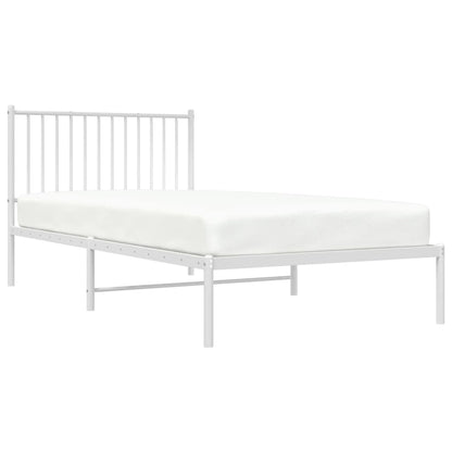 Estrutura de cama com cabeceira 100x200 cm metal branco