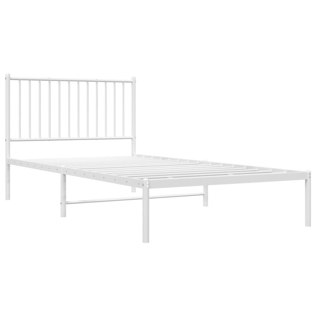 Estrutura de cama com cabeceira 100x200 cm metal branco