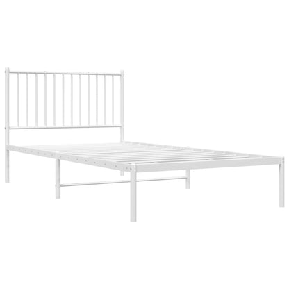 Estrutura de cama com cabeceira 100x200 cm metal branco