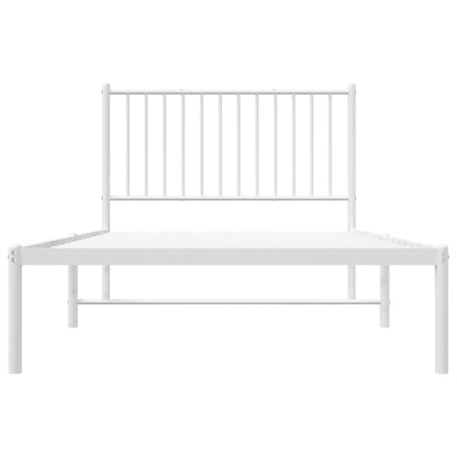 Estrutura de cama com cabeceira 100x200 cm metal branco