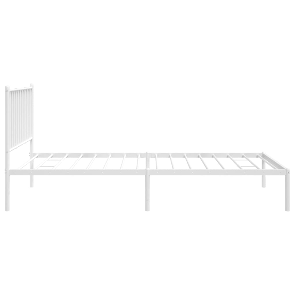 Estrutura de cama com cabeceira 100x200 cm metal branco