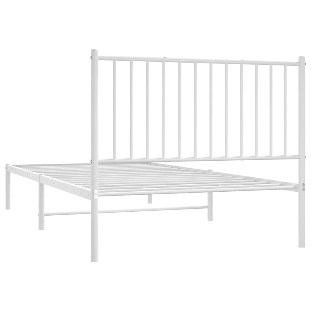 Estrutura de cama com cabeceira 100x200 cm metal branco