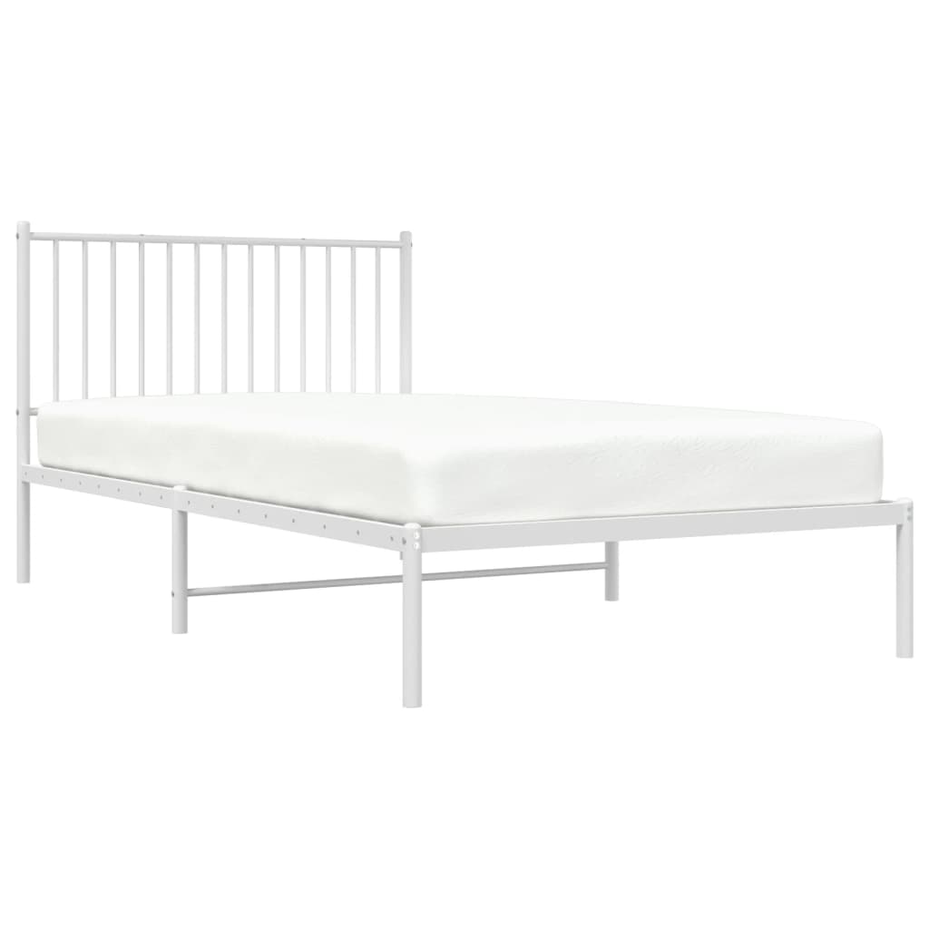 Estrutura de cama em metal com cabeceira 107x203 cm branco