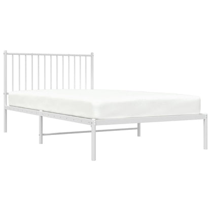 Estrutura de cama em metal com cabeceira 107x203 cm branco