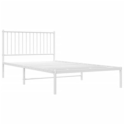 Estrutura de cama em metal com cabeceira 107x203 cm branco