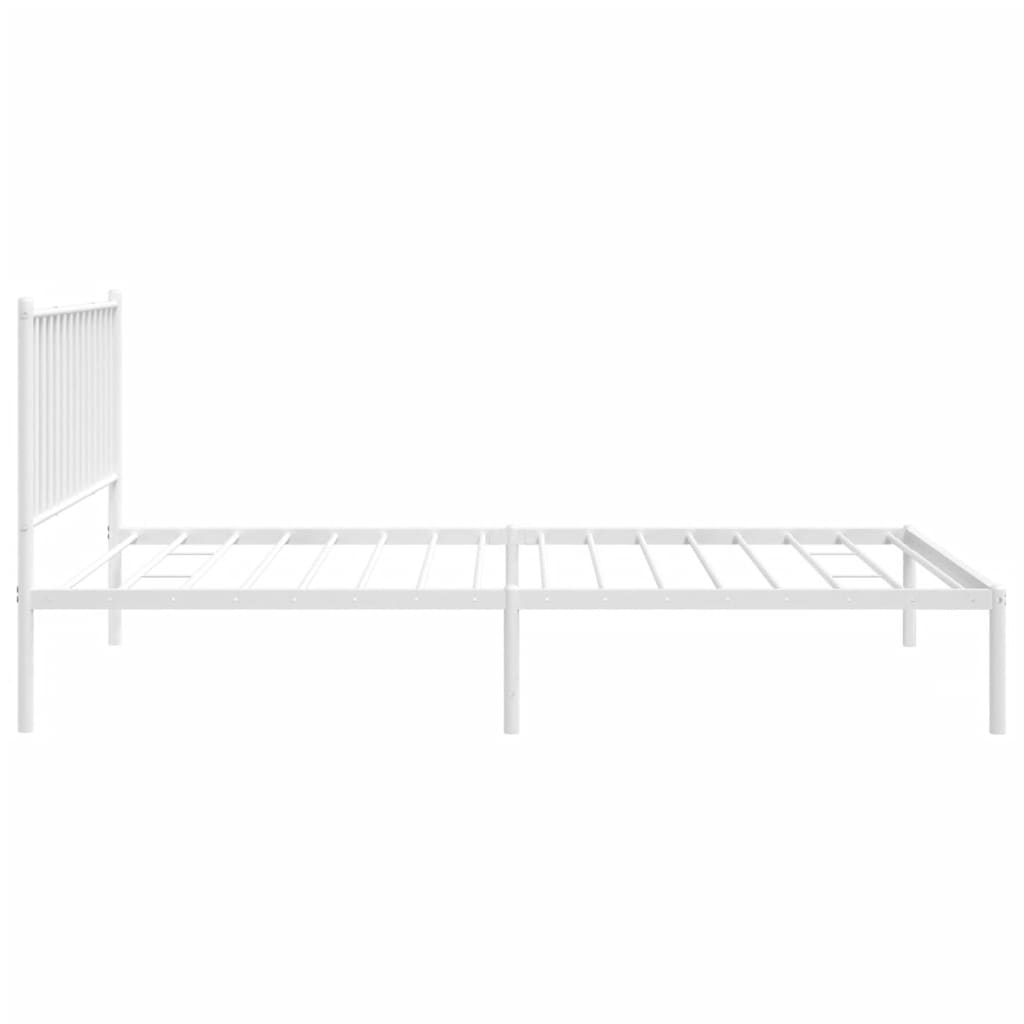 Estrutura de cama em metal com cabeceira 107x203 cm branco