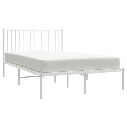 Estrutura de cama com cabeceira 120x190 cm metal branco