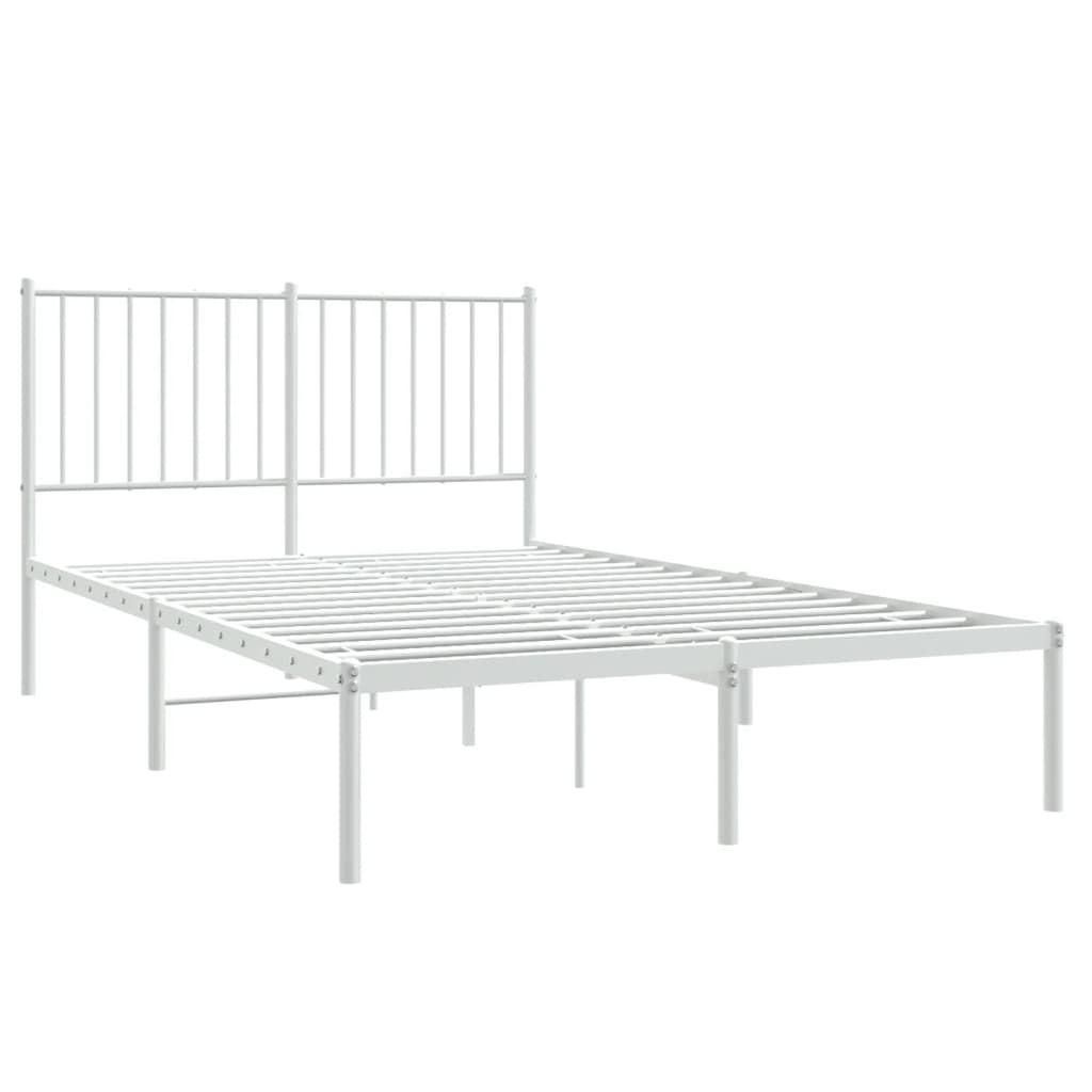 Estrutura de cama com cabeceira 120x190 cm metal branco