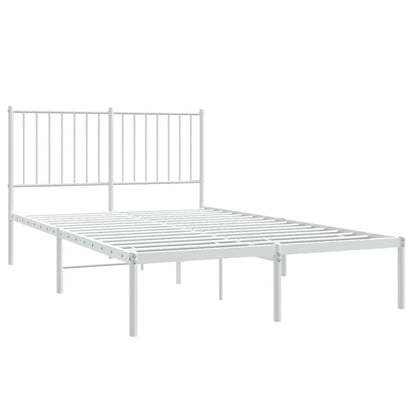 Estrutura de cama com cabeceira 120x190 cm metal branco