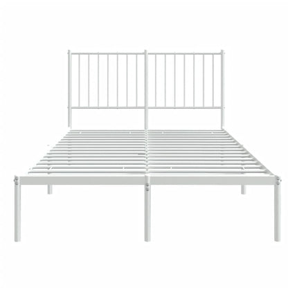 Estrutura de cama com cabeceira 120x190 cm metal branco