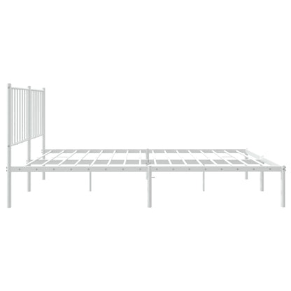 Estrutura de cama com cabeceira 120x190 cm metal branco