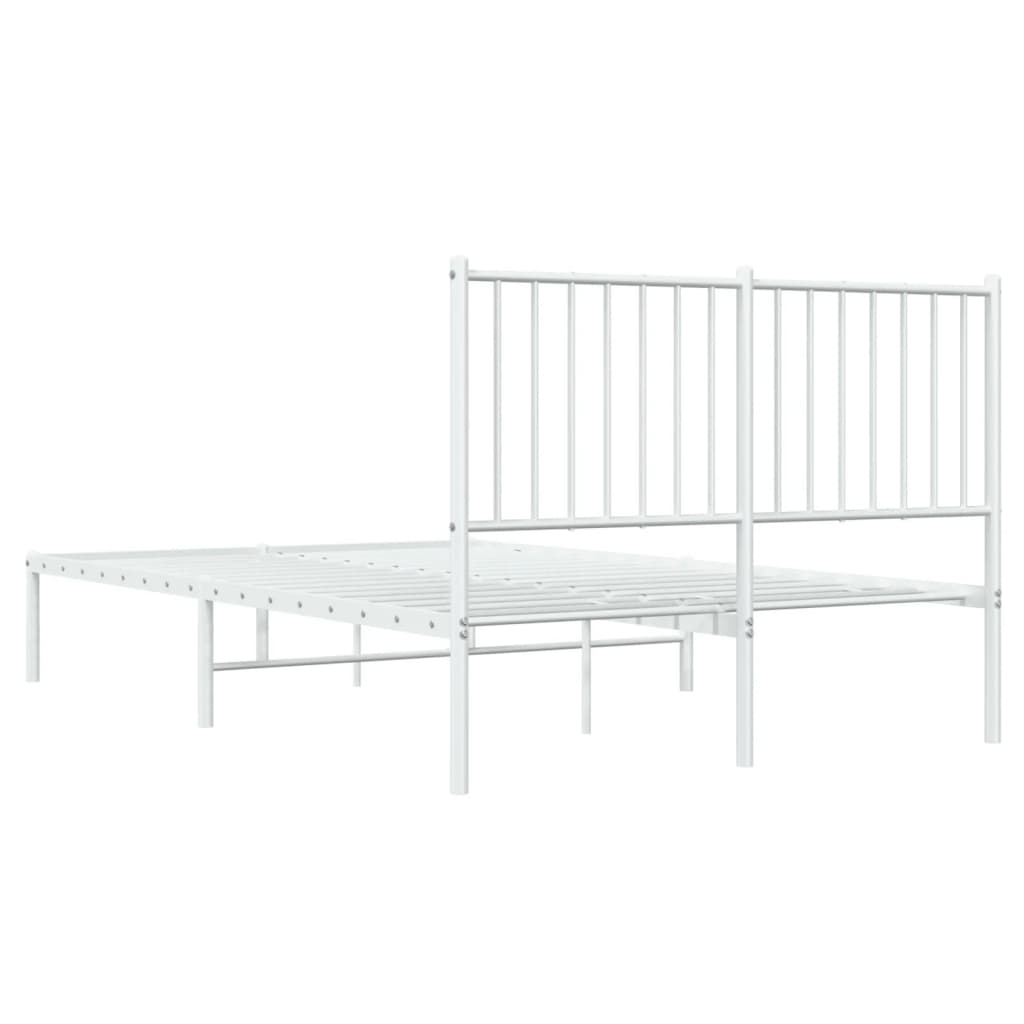 Estrutura de cama com cabeceira 120x190 cm metal branco