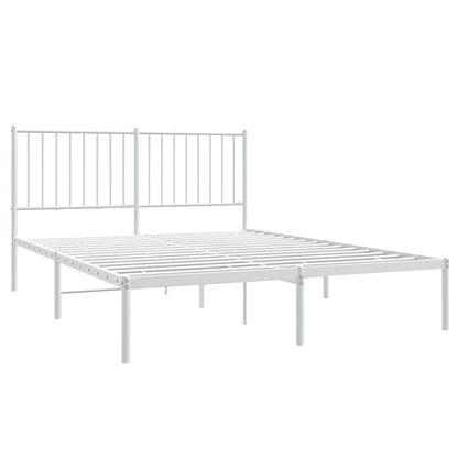 Estrutura de cama com cabeceira 135x190 cm metal branco