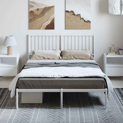 Estrutura de cama com cabeceira 135x190 cm metal branco