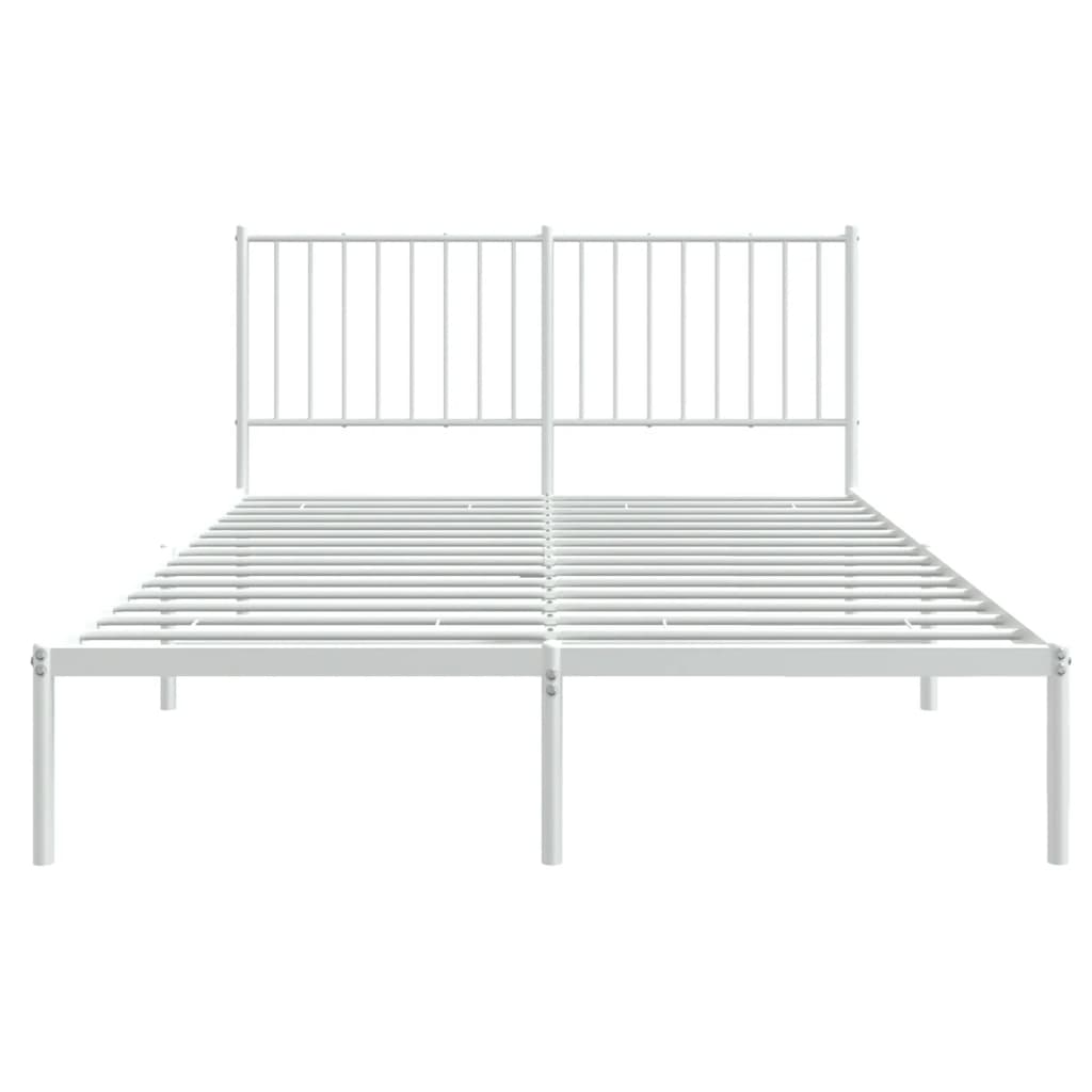 Estrutura de cama com cabeceira 135x190 cm metal branco