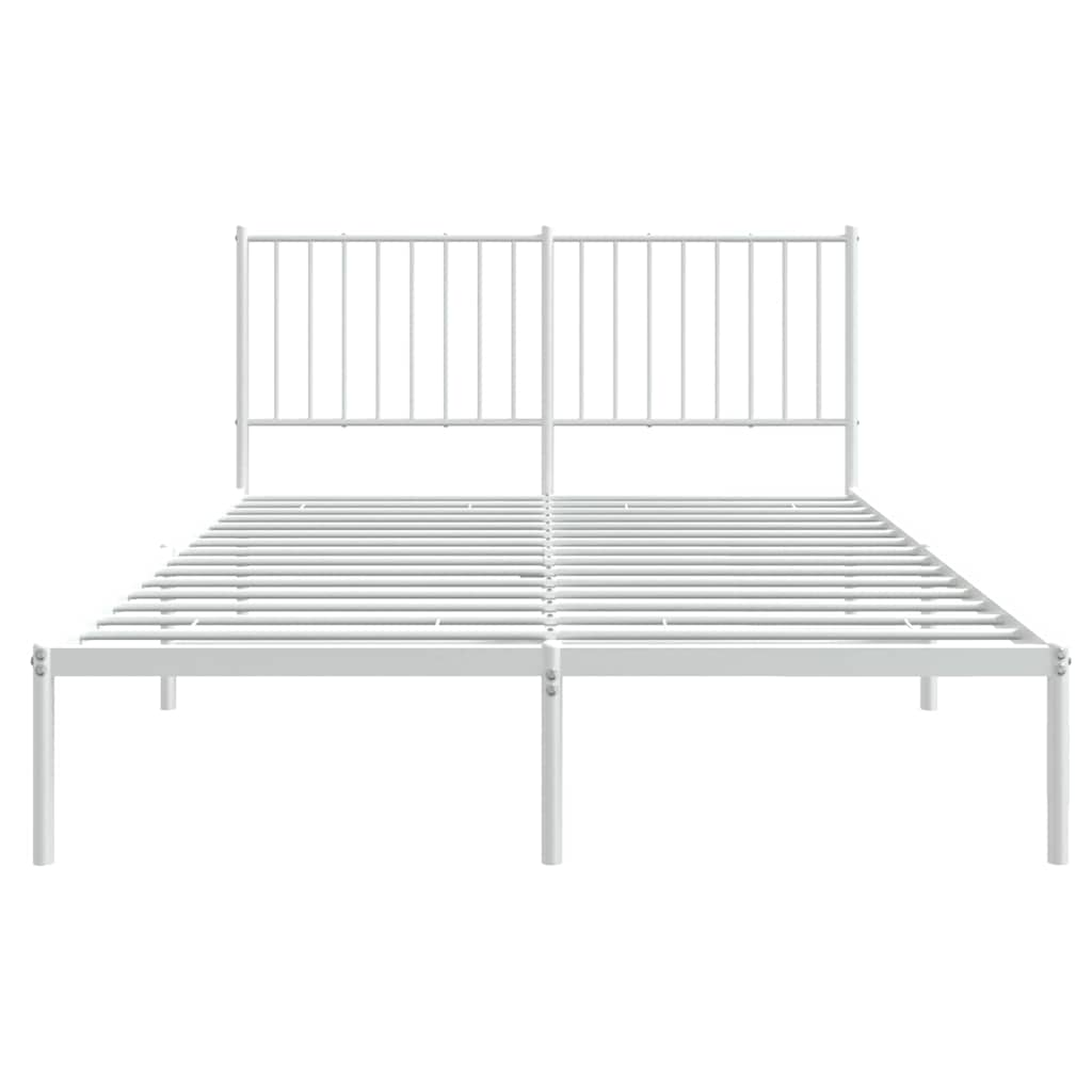 Estrutura de cama com cabeceira 135x190 cm metal branco