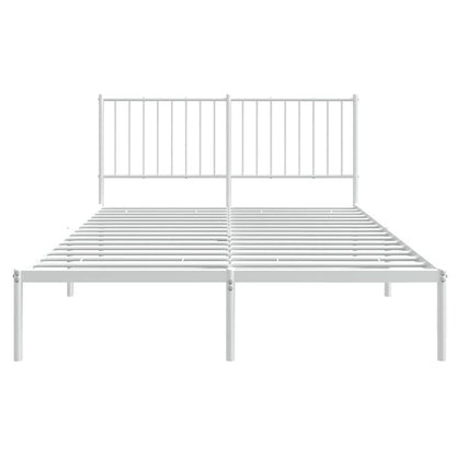 Estrutura de cama com cabeceira 135x190 cm metal branco