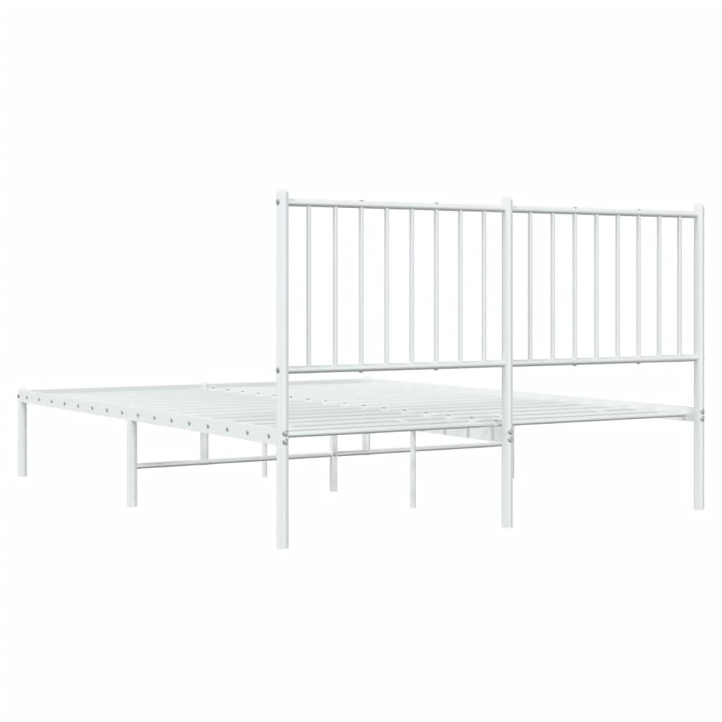 Estrutura de cama com cabeceira 135x190 cm metal branco