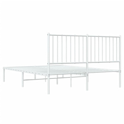 Estrutura de cama com cabeceira 135x190 cm metal branco