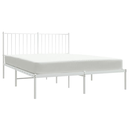 Estrutura de cama com cabeceira 140x190 cm metal branco