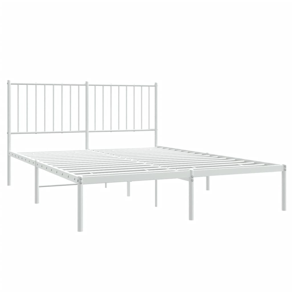 Estrutura de cama com cabeceira 140x190 cm metal branco