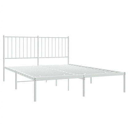 Estrutura de cama com cabeceira 140x190 cm metal branco